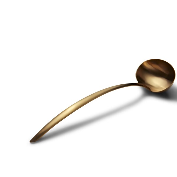 Bon Chef Ez Use Banquet Serving Ladle W/Hollow Cool Handle 15" 6 Oz. - Gold Matte 9456GM - main